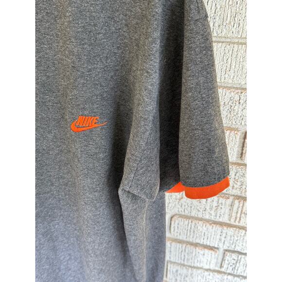 Vintage Y2K Nike Ringer Orange Gray Silver Tag Shirt Size Large - Picture 2 of 5